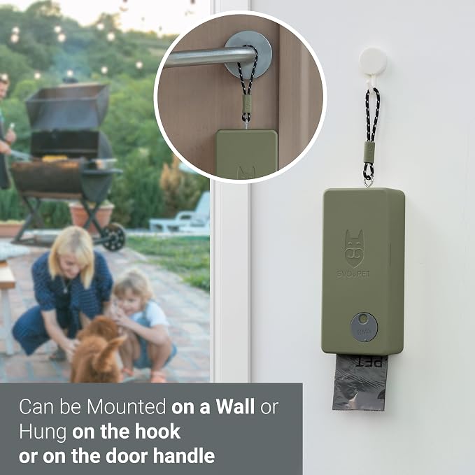 SVD.PET Dog Poop Bag Dispenser, Wall Mount Pet Waste Bag Dispenser Station | Weatherproof Outdoor or Indoor Bag Holder, Easy to Refill Magnetic Cover (Army Green, Dispenser only) - Image 4