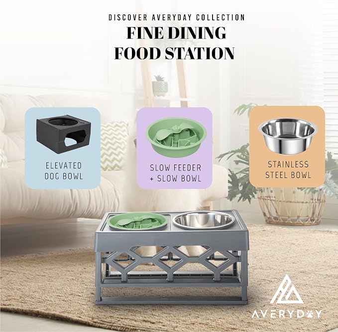 AVERYDAY Slow Feeder Dog Bowls for Large Breed, 2.5 Cups Deep Food Puzzle Bowl with Spinning Slow Feeder Insert, Non-Slip Bottom, Fits for Raised Stand, Hard Maze Design for Medium and Large Dogs - Image 8