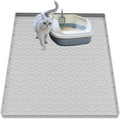 Cat Litter Mat for Litter Box, Silicone Large Cat Litter Trapping Mat - 34x22 in, Waterproof & Non-Slip, Durable & Easy Clean, Light Gray by Jacooxi