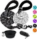 COOYOO 2 Pack Dog Leash 6 FT Heavy Duty - Comfortable Padded Handle - Reflective Dog Leash for Medium Large Dogs with Collapsible Pet Bowl by COOYOO