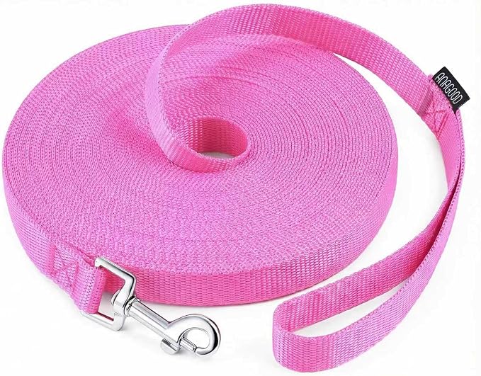 AMAGOOD Long Dog Training Leash 20 FT - Heavy Duty Lead for Obedience Recall Agility Training, Tie Out, Camping - Pink - for Small and Medium Dogs by DOGLEASH