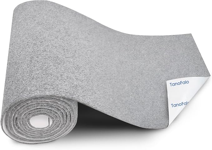 Cat Scratching Mat, 100"x16" Self-Adhesive Carpet Mat Trimmable Replacement for Cat Tree, Cat Wall Shelves, Cat Scratching Post, TanoFalo DIY Couch Furniture Protector (Light Gray) by Unknown