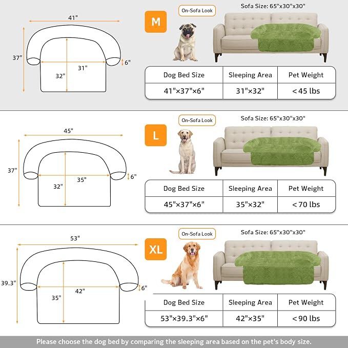 GGIB Calming Dog Bed Fluffy Plush Dog Mat for Furniture Protector with Removable Washable Cover for Large Medium Small Dogs and Cats (Medium, Grass Green) - Image 5