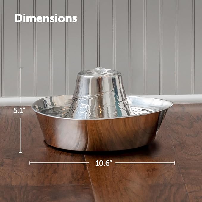 PetSafe Seaside Stainless Steel Cat & Dog Fountain, 60 Oz Water Capacity - 2 Water Filters & 1 Pump Included, Soothing Flow for Pets, Scratch-and Rust-Resistant Material - Quiet Motor (Pack of 4) - Image 2