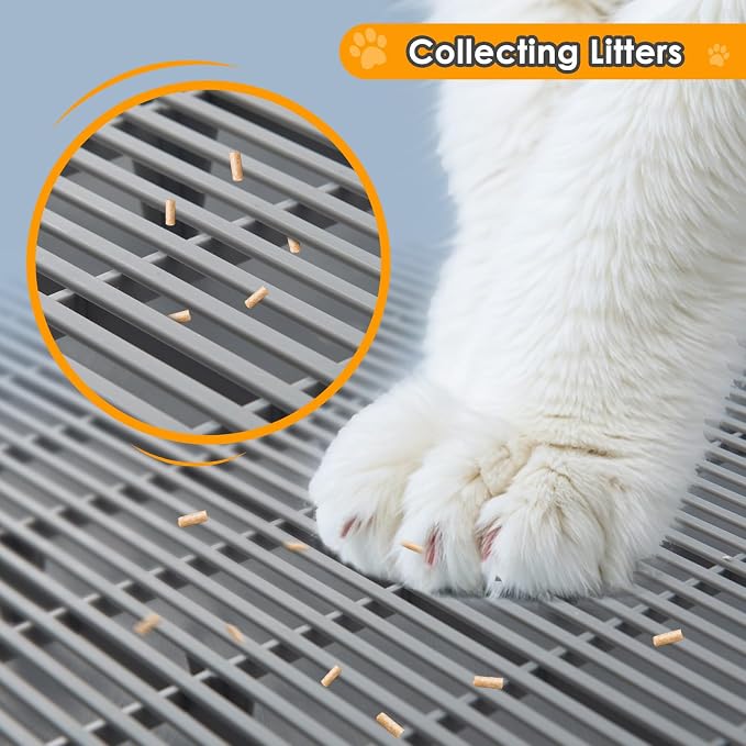 Litter Catching Step for Cat Litter Box, Litter Trap Stool for Automatic Litter Box Self Cleaning, Litter Collection Stairs, Litter Catcher Ramp for Old Geriatric Senior Cat or Kitten - Image 2