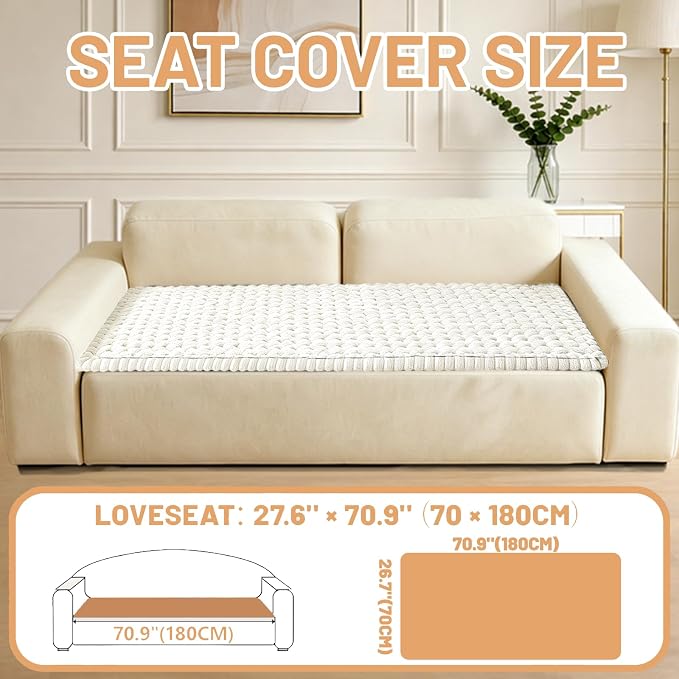 Couch Cover for Dogs Washable, Non Slip Soft Cozy Waterproof Beige | Pet Friendly, Fuzzy Durable Plush Thick Slipcovers for 3 Cushion Sofa Cover Protector Mat Bed Furniture Couches 27.6"x70.9" - Image 5