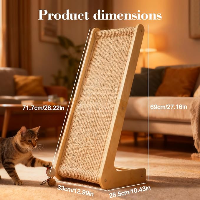 2-in-1 Cat Scratching Post with Replaceable Sisal Pads – Durable Scratcher Toy for Indoor Cats - Image 5