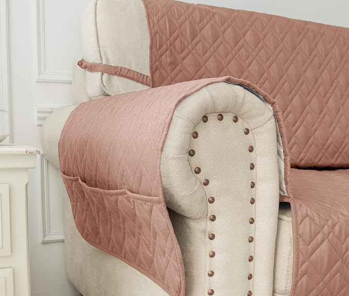 Ameritex Waterproof Nonslip Recliner Cover Stay in Place, Dog Chair Cover Furniture Protector, Ideal Recliner Slipcovers for Pets and Kids (Pink, 23") - Image 4