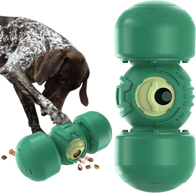 KADTC XL Dog Treat Dispenser Toy, Wobble Giggle Bone for Medium/Large Dogs | Roll-to-feed puzzle feeder: adjustable slow-feeder flow, mental exercise, energy burn, boredom relief, helps lower bloat risk by KADTCINTELLIGENCEDEVELOPMENT