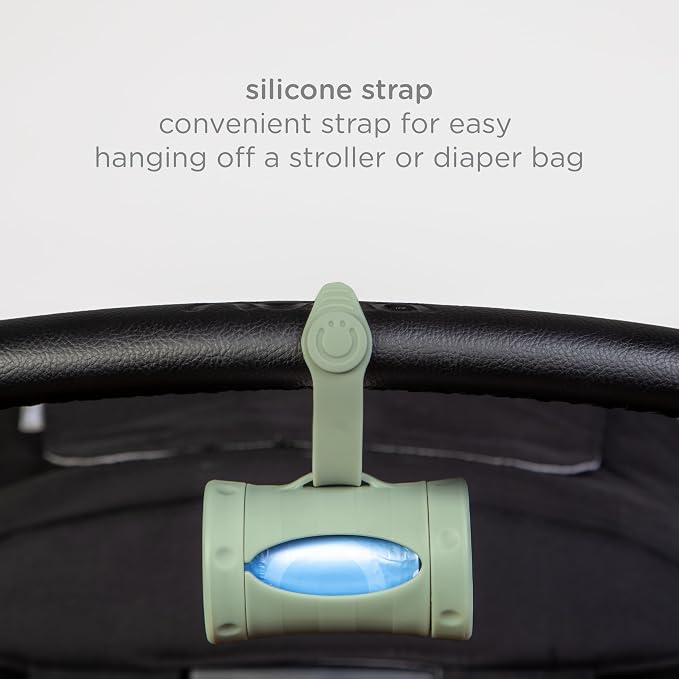 Ubbi Retractable Bag Dispenser for Diaper Bag, Sage | Portable Bag Holder for Travel, Clips to Stroller or Diaper Bag, Newborn Baby Essentials, Includes 24 Lavender Scented Bags - Image 4