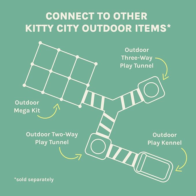 Kitty City Outdoor Catio Furniture and Play Kits for Cats, Three Way Tunnel - Image 6