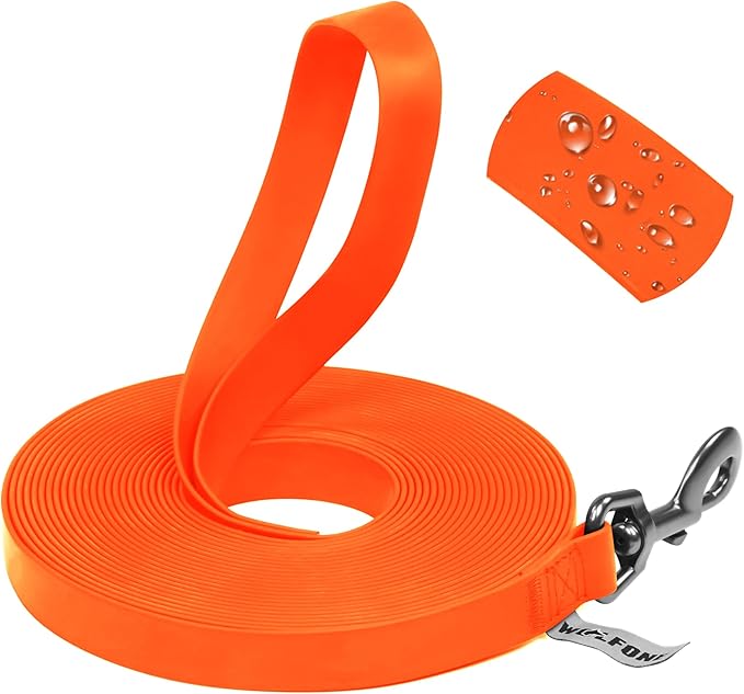 Wolfone Waterproof Dog Leash 40FT Long Line Recall Training Lead | Outdoor Dog Leash: Waterproof PVC coated training rope with easy clean design, great for recall swimming and adventures by Wolfonepetsupplies