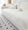 vctops Cotton Quilted Couch Covers for Sectional Sofa (Cream,43"x82") | Geometric Washable Non Slip Sofa Slipcover for Dogs, Children, Pets Furniture Protector Cover by vctops