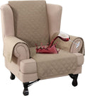 Turquoize 100% Waterproof Wing Chair Cover Wing Armchair Slipcovers Chair Couch Protector Triple Non-Slip Sofa Slipcover for Wing Chair Furniture Protector for Pets, Kids,Dog (Wing Chair, Khaki) by Turquoize