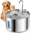 Stainless Steel Cat Water Fountain, 135oz/4L, Ultra-Quiet | Automatic Cat Dog Water Dispenser with Adjustable Pump, 3 Flow Modes, Large Capacity for Multiple Pets by adorabby