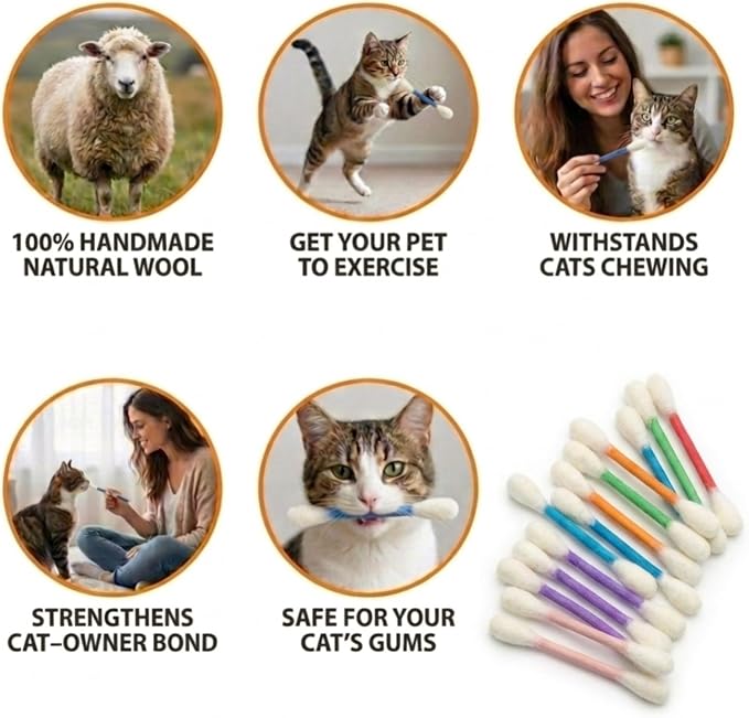 Glaciart One Swabs Cat Toys with Catnip - 6 Pk | Durable for Chew, Cute Cat Toys Interactive Kitty for Boredom, Exercise, & Play | Filled w/Organic Catnip for Anxiety & as Digestive Aid | Gift Idea - Image 5