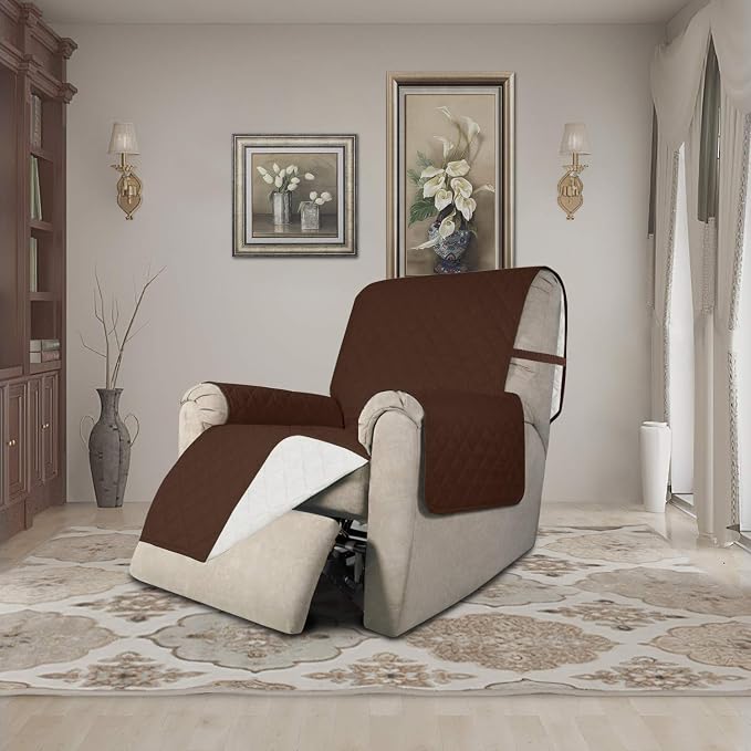 Easy-Going Reversible Couch Cover, Recliner 19 in, Coffee/Ivory | Machine Washable Slipcover For Dogs, Water Resistant Furniture Mat For Living Room, Non-Slip Sofa Cover, Pet Friendly - Image 2