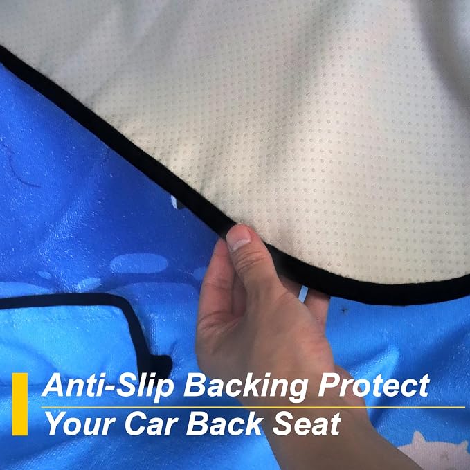 Back Seat Cover for Car Trucks Van SUV Jeep,Waterproof Rear Bench Towel Seat Covers for Dogs and Kids,Automotive Backseat Protector (Seaworld) - Image 5