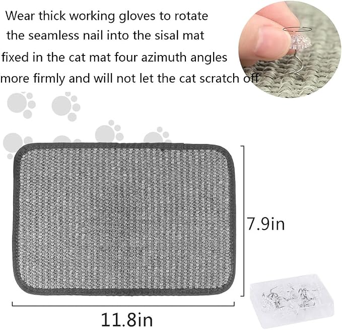 Cat Scratching Pad Natural Sisal Sofa Bed Corner Furniture Protector | Cat Scratcher Mats Protecting Carpets and Sofas Couch Corner Furniture Anti-slip Sisal Cat Repellent Mat for Sofa Desk Legs - Image 7
