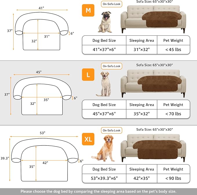 GGIB Calming Dog Bed Fluffy Plush Dog Mat for Furniture Protector with Removable Washable Cover for Large Medium Small Dogs and Cats (Large, Brown) - Image 5