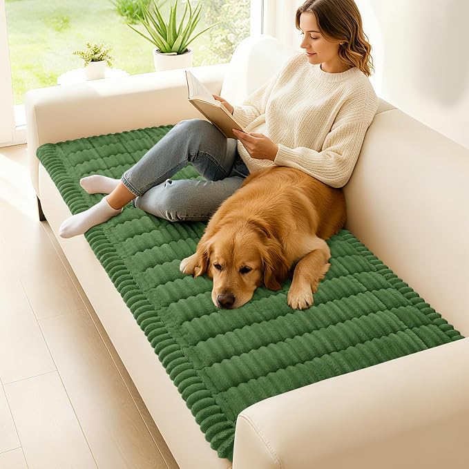hyha Couch Cover for Dogs, Washable Non Slip Plush Flannel Sofa Protector | Thick Flannel, Anti-Slip Backing, Pet Hair & Scratch Protection, Fits Sofa & Loveseat (27.6" x 82.7") - Image 2