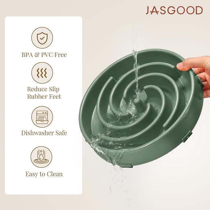 JASGOOD Slow Feeder Dogs Bowl for Large Medium Dogs,Anti-Gulping Pet Slower Food Feeding Bowls - Image 5