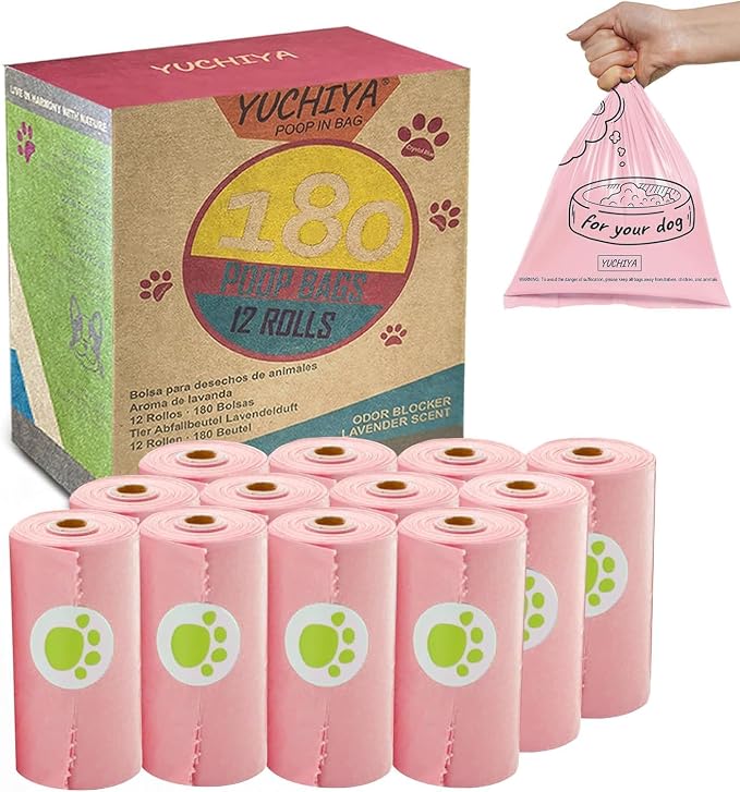 Dog Poop Bags Holder with LED Flashlight|Pet Waste Bags Dispenser for Leash|Doggie Potty Bags Container with Leak-proof Pet Trash Bags and Accessories (1 Holder 195 Bags, Pink) - Image 7