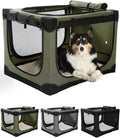 Veraste 24" Soft Collapsible Travel Dog Crate for Small Medium Pets,Green | 4-Door Foldable Travel Crate,breathable mesh, foldable with storage bag by Veraste