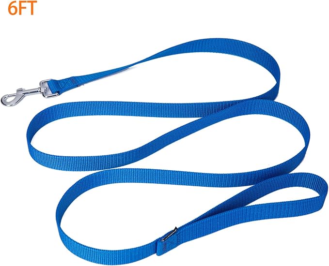 Strong Durable Nylon Dog Training Leash, 1 Inch Wide Traction Rope, 6 ft 10ft 15ft Long, for Small and Medium Dog (Blue, 6 Feet) - Image 5