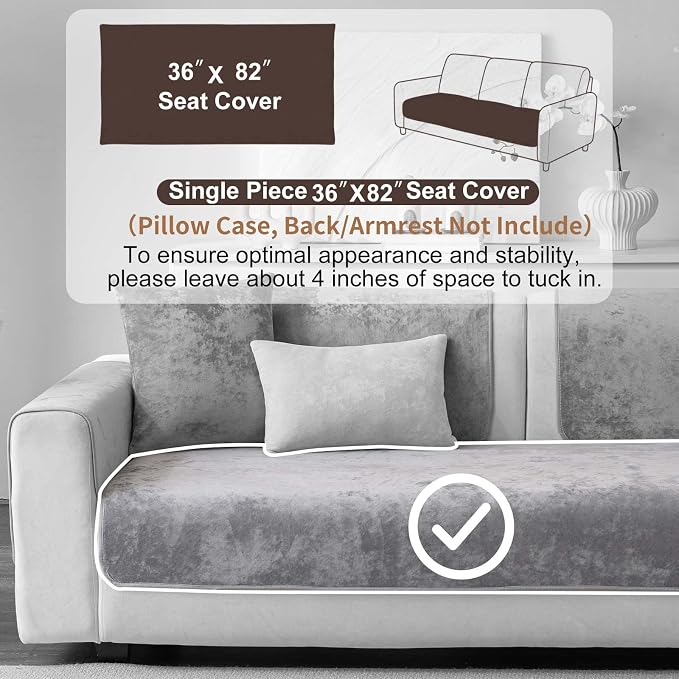 Easy Clean Couch Cover for Dogs,Non Slip Sofa Covers Washable for 3 Cushion Couch Sofa Sectional Sofa Slipcover, Furniture Protector (1 PCS 36"x82" Black) - Image 2