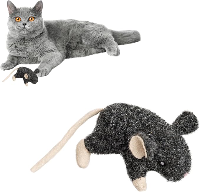 SPOT Fuzzy Mouse Freddie Cat Toy with Catnip – 3.5in Plush Mouse for Cats & Kittens, Crinkle Sound, Great for Batting, Chasing & Interactive Play – Assorted Colors by SPOT