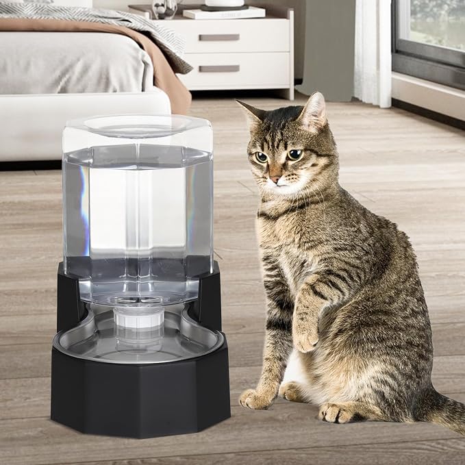 Sfozstra 5L Cat Gravity Water Bowl Dispenser: Stainless Steel Bowl | No Power Needed / No Filter Required / Spill Proof Design / Easy Cleaning / Cats & Small Dogs / Home Crate Area & Travel - Image 7