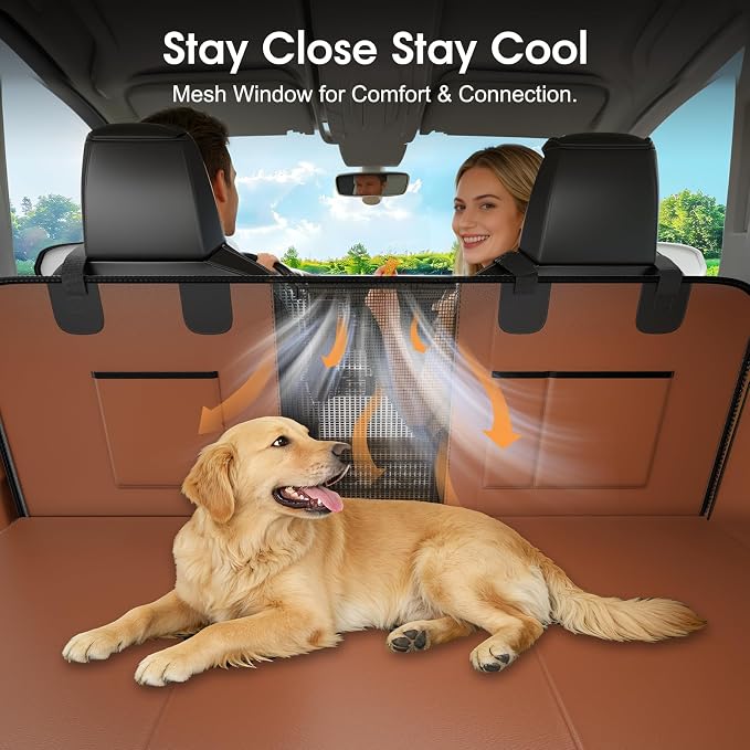 XL Hard Bottom Dog Car Seat Cover, 58"×69", Waterproof PU Leather | Stable Hard Bottom Support for Comfortable Rides with Large Dogs - Image 5