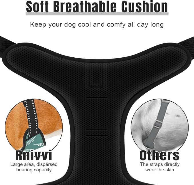 Rnivvi No Pull Dog Harness, Cute Reflective Small Sized Puppy Kitten Harness, Adjustable Soft Padded Vest for Small Dogs, Cats, Heavy Duty Pet Vest with Easy Control Handle for Walking, Green Leaves - Image 4