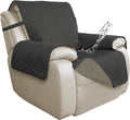 ISSUNTEX Double Protection 100% Waterproof Recliner Covers for Living Room, Reversible Furniture Protector Recliner Couch Sofa Slipcover for Dogs, Pets, Kids (Oversized Recliner, Dark Gray/Beige) by ISSUNTEX