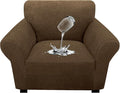 Waterproof Stretch Spandex Chair Sofa Slipcover - Non-Slip Soft Couch Cover with Elastic Bottom, Washable Leakproof Furniture Protector for Kids, Pets, Dogs & Cats (Chair, Chocolate) by Unknown