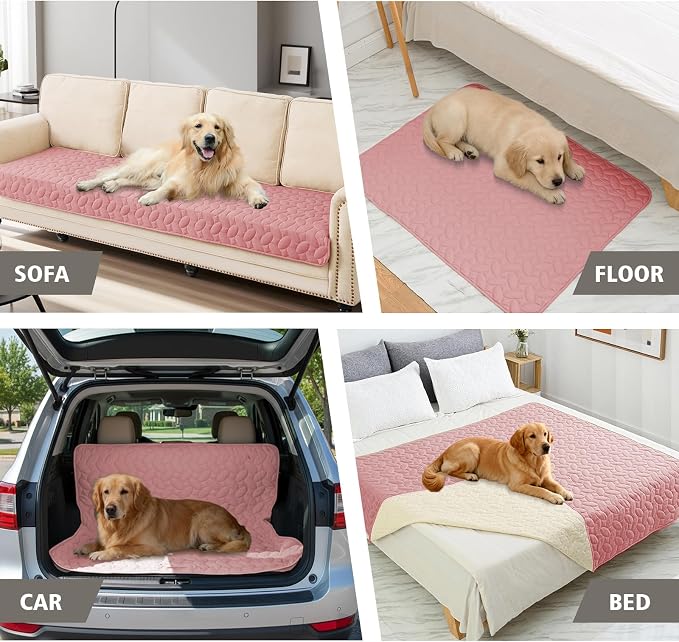 Ameritex Waterproof Pet Bed Cover Anti-Slip Dog Bed Blanket for Sofa and Furniture Waterproof New Pattern Design (Pink, 30x80 Inch (Pack of 1)) - Image 3