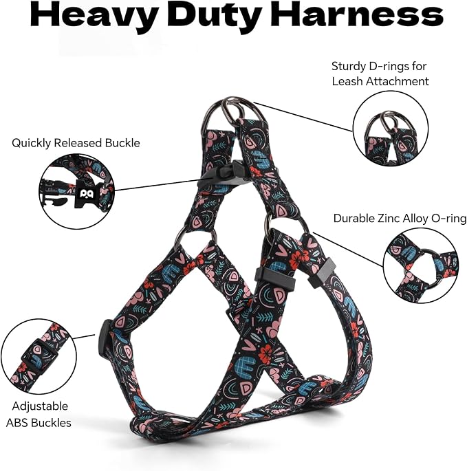 Dog Harness Leash Set Adjustable Heavy Duty No Pull Halter Harnesses for Small Medium Large Breed Dogs Back Clip Anti-Twist Perfect for Walking - Image 3