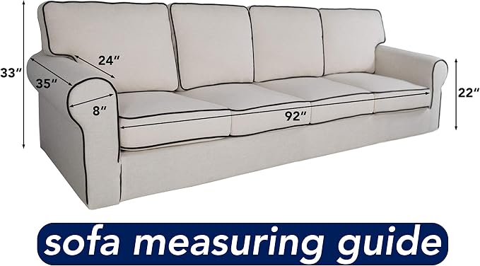 PureFit Stretch Couch Covers for Sofa 4 Seater Slipcovers Gray | 1-Piece Sofa Cover Washable Soft Couch protector, Couch Slipcover with Non Skid Foam and Elastic Bottom for Kids, Dogs - Image 6