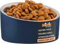Master Pet Supply Stainless Steel Slanted Dog Cat Food Bowl 8 oz Navy Blue | Heavy Duty Double Wall Insulated, Non-Slip Elevated Bowl for French Bulldogs, Pugs, Cats, Anti Rust, Dishwasher Safe by MasterPetSupply