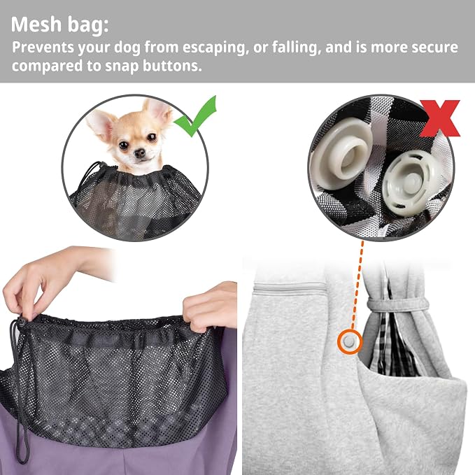 CUBY Dog and Cat Sling Carrier - Hands Free Reversible Pet Papoose Bag - Soft Pouch and Tote Design - Suitable for Puppy, Small Dogs Cats Outdoor - Image 3
