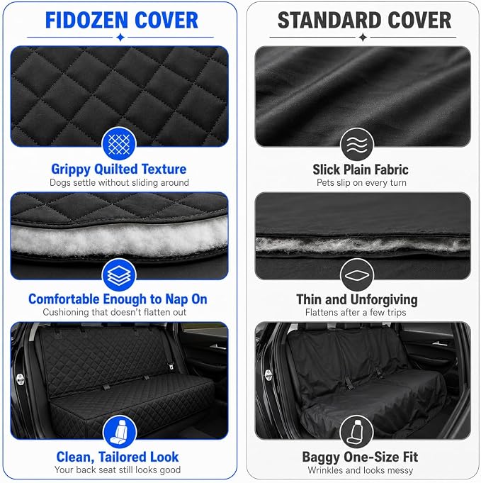 Dog Car Seat Cover & Protector, Pet Back Seat Cover for Cars & SUVs, 56" | Waterproof rear seat cover for dogs, kids & baby boys; fits midsize SUVs & small trucks and protects seats from fur & spills. - Image 6