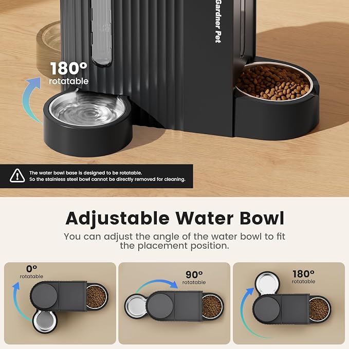 Gardner Pet Automatic Gravity Cat Food Feeder and Water Dispenser Stainless Steel Two-in-One Set Large Capacity Dispenser for Pets Dogs, Puppies, Kittens-(0.8 Gallons x 2) - Image 5
