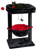 SYANDLVY Gothic Cat Tree with Coffin Bed for Indoor Cats, Activity Tower | Scratching Post for Kittens, Cat Condo Furniture with Basket & Spider Hanging Ball for Play Rest by SYANDLVY