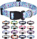 Mihqy Dog Collar for Large Dogs, Fashion Design, Floral Purple,L | Neck Fit 14.9"-24.8", Multiple Patterns，4 Sizes for Small Medium Large Dogs, Comfortable for Walks and Outdoor Hikes by Mihqy