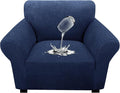 Waterproof Stretch Spandex Chair Sofa Slipcover - Non-Slip Soft Couch Cover with Elastic Bottom, Washable Leakproof Furniture Protector for Kids, Pets, Dogs & Cats (Chair, Navy) by Unknown