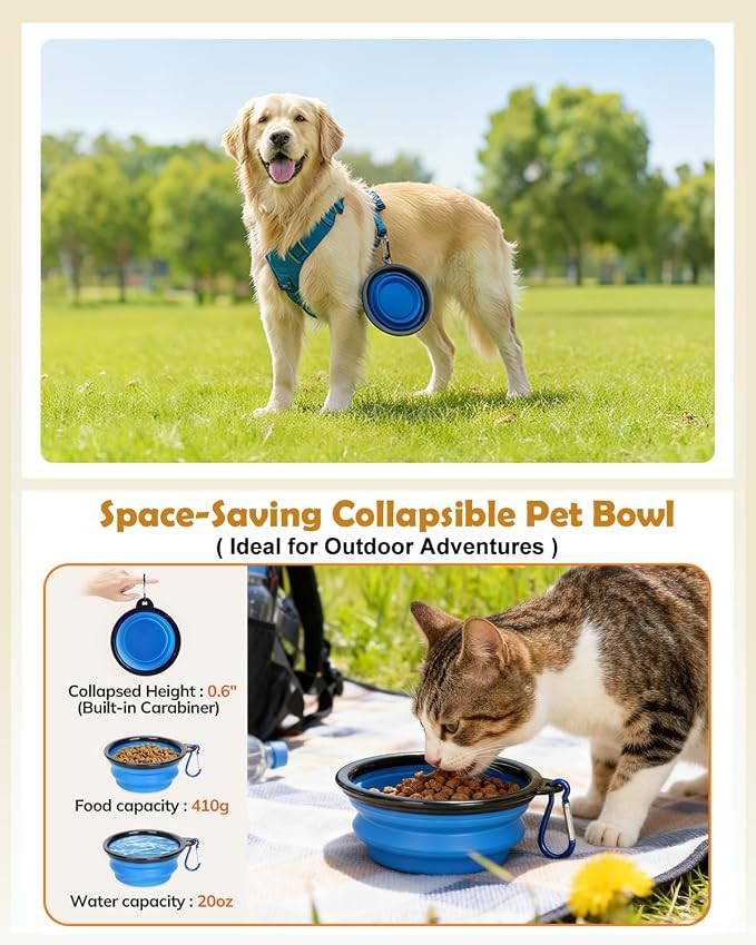 Morpilot Cat Carrier Soft for Large Medium Cats and Puppy up to 20lbs | with Dual-Sided Cushion, Secure Buckle and Foldable Bowl, Dog Carriers for Small Dogs - Pet Carrier (Dark Blue) - Image 3
