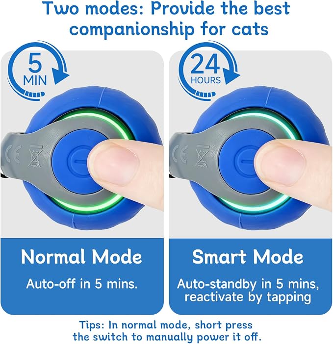 Interactive Cat Toy Ball - Automatic Moving Cat Ball for Indoor Cats with 3 Tails, Rechargeable Silent Kitten Toy for Boredom & Exercise, Rolling Ball Toy with 2 Modes & 2 Speeds. - Image 4