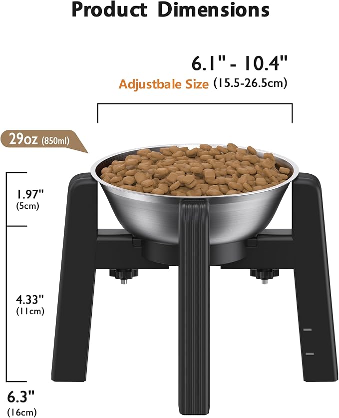 Dog Bowl Stand, 51 oz Large Capacity Stainless Steel Feeder (2 Pack) | Elevated Pet Water & Food Bowl for Medium Dogs, Stable and Anti-Slip Raised Bowl - Image 5