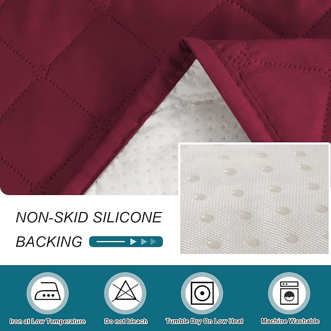 Turquoize 100% Waterproof Sofa Covers Chaise Lounge L Shape Sofa Protector Slip Cover Triple Non-Slip Sofa Slipcover for Sectional Couch Cover for Pets, Kids (Chaise, Burgundy) - Image 7